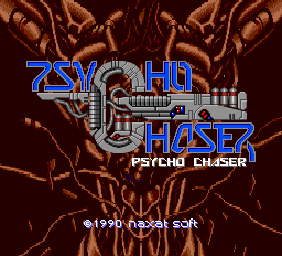 Psycho Chaser title screen for PC Engine